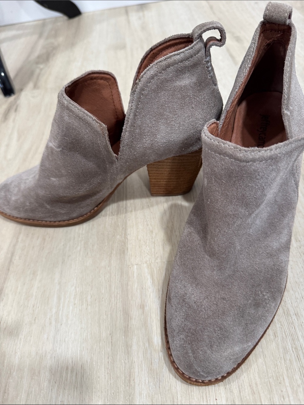 Jeffrey Campbell Light Gray beige Suede Ankle Booties - Picture 2 of 5